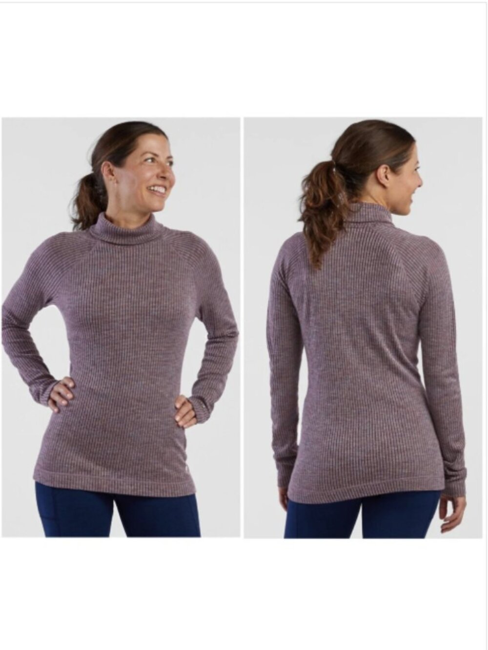 Smartwool Women’s Thermal Ribbed Turtleneck - Purple